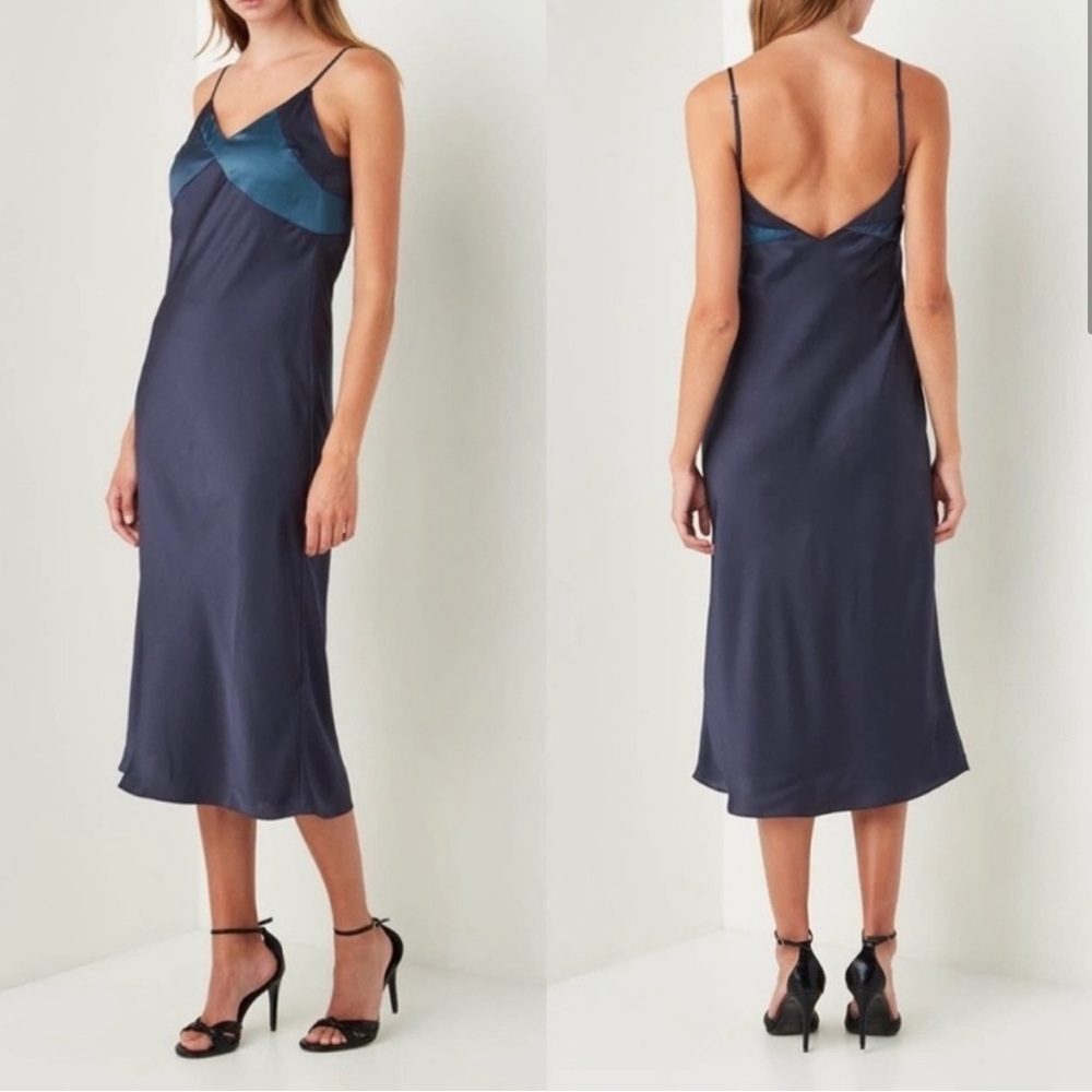 ba&sh slip dress navy/blues